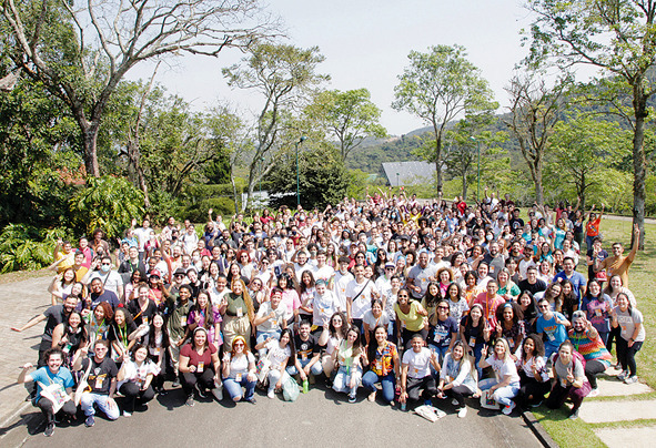 Integrantes da primeira turma da Academia Índigo Juventude Soka do Brasil no Centro Cultural Campestre (CCCamp) da BSGI (Itapevi, SP, 10 set. 2022)