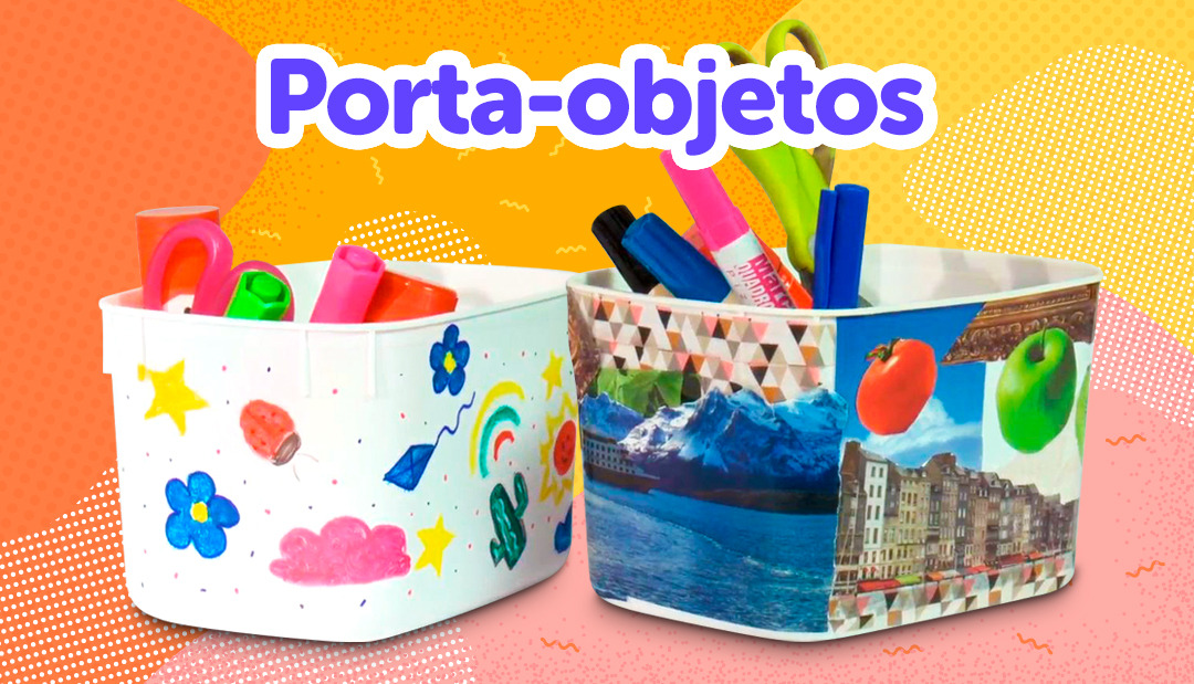 Porta-objetos para organizar a mesa de estudo