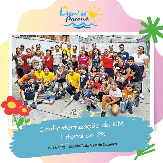 Nas imagens, integrantes da Juventude Soka da RM Litoral do Paraná realizam movimento dos cem jovens por distrito, com encontros, diálogos e até um luau. Também não poderiam faltar as visitas, feitas desde novembro