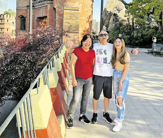 Cleide, com seu esposo, Ricardo e sua filha, Danielle